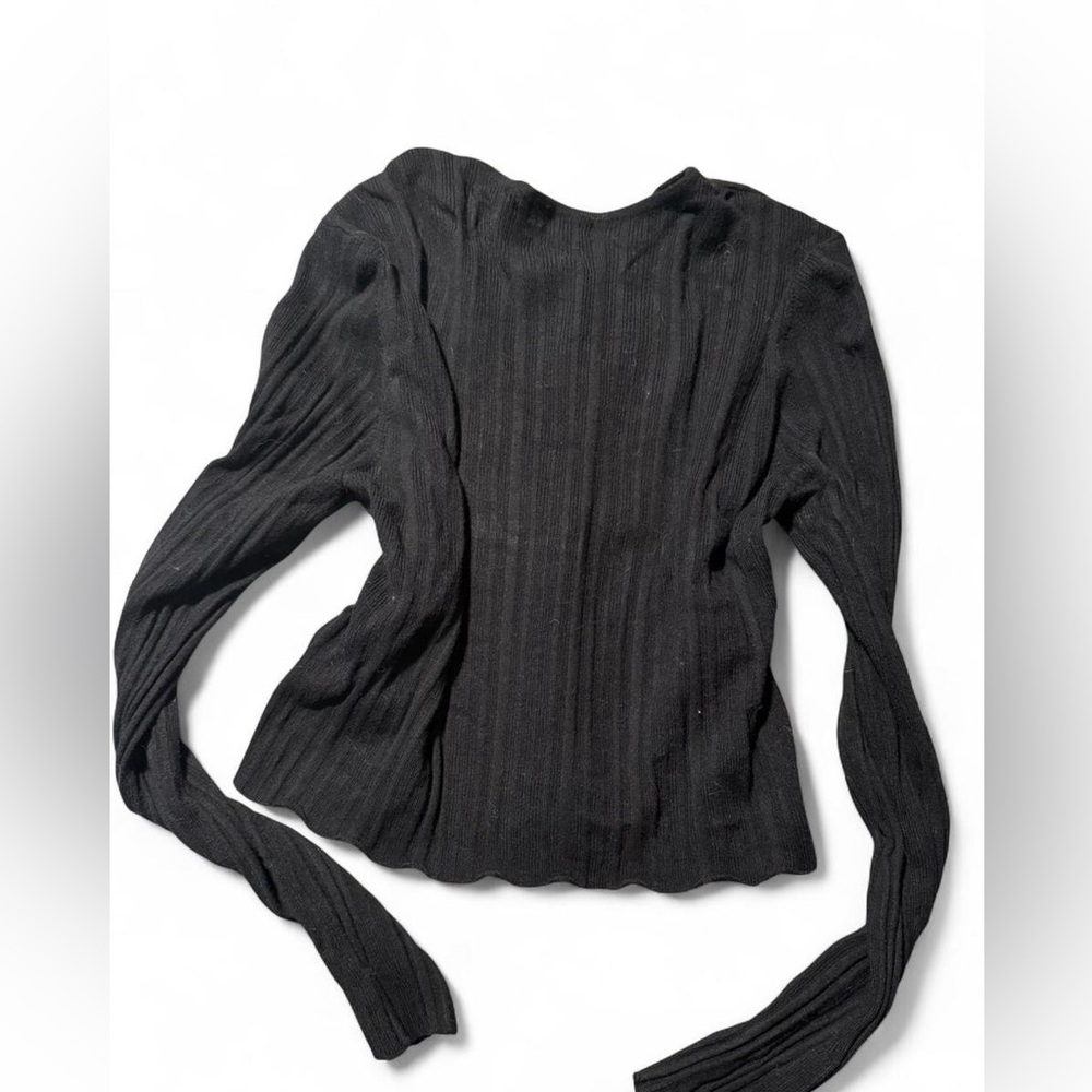 Garage Black Ribbed Cardigan - Picture 3 of 3